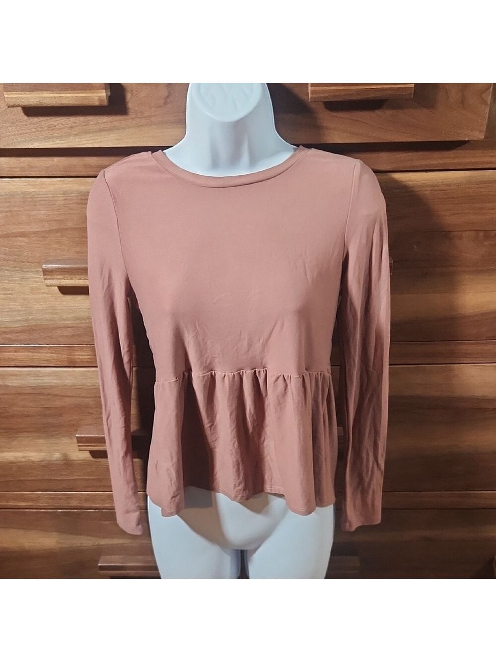 Pink Rose Terracotta Peplum Blouse